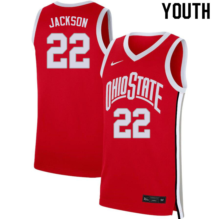 Youth #22 Jim Jackson Ohio State Buckeyes College Basketball Jerseys Sale-Scarlet